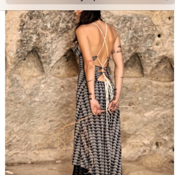 NEW Super Rare ZHEN NYMPH ZHENNYMPH Moonchild Black White Backless Dress XS/S - Picture 3 of 16